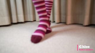 ChloeSocks - Teen student girl in pink socks stinky foot domination worship