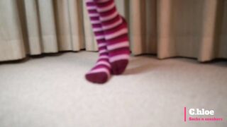ChloeSocks - Teen student girl in pink socks stinky foot domination worship