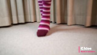 ChloeSocks - Teen student girl in pink socks stinky foot domination worship