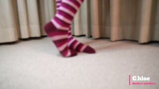 ChloeSocks - Teen student girl in pink socks stinky foot domination worship