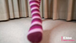 ChloeSocks - Teen student girl in pink socks stinky foot domination worship