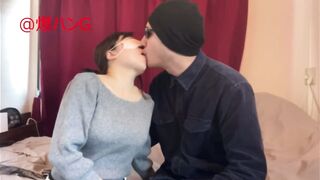 I got a Japanese girlfriend, so I kissed her!