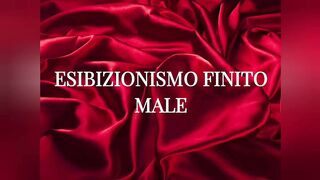 20-year-old Italian exhibitionist topless at the window on the street is caught and discovered