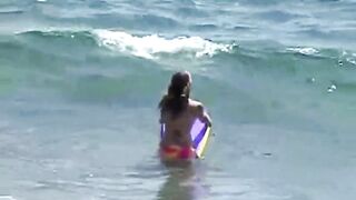 Little april outdoors showing off her body
