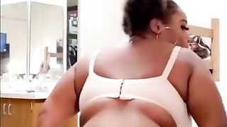Cute college teen dancing