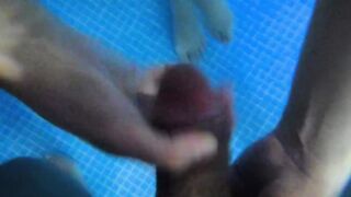 Handjob inside Pool, amateur