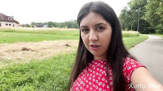 Walking in a public park without panties and pissing while no one is watching