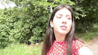 Walking in a public park without panties and pissing while no one is watching
