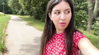 Walking in a public park without panties and pissing while no one is watching