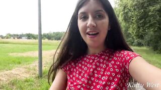 Walking in a public park without panties and pissing while no one is watching