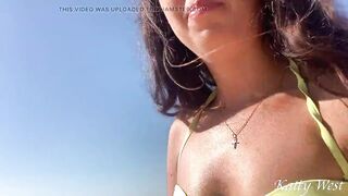 Crazy girl pee on a public beach right in her panties. Wet her panties and went to sunbathe