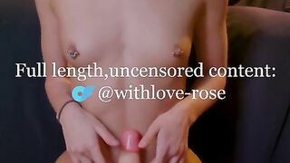 Petite pierced slut gives herself a huge orgasm