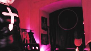 Horny Fetish Nun Mistress Eva Latex BDSM Milf Solo Gonzo Femdom Sexy Mature Boots High Heels
