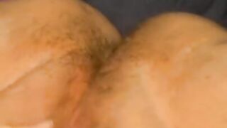 Touching my hairy pussy