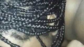 Ebony Stepsis gives stepbro a rimjob.
