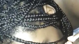 Ebony Stepsis gives stepbro a rimjob.