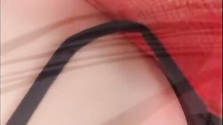 Little Black dress on my tight red pussy