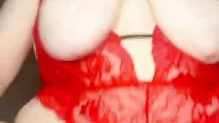 BBW with huge tits rides dick till he cums in my hairy bbw pussy