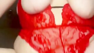 BBW with huge tits rides dick till he cums in my hairy bbw pussy