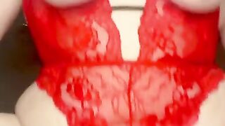 BBW with huge tits rides dick till he cums in my hairy bbw pussy