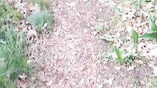 I walk NAKED in the woods and show you my hot PUSSY