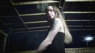 Smoking CIggy In Night At Night (outside)
