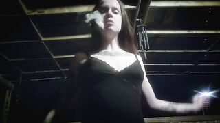Smoking CIggy In Night At Night (outside)