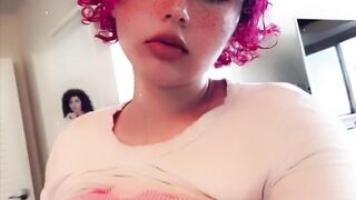 Lewd bunny girl seduces you and plays with her boobs