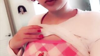 Lewd bunny girl seduces you and plays with her boobs