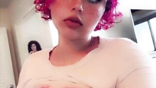 Lewd bunny girl seduces you and plays with her boobs