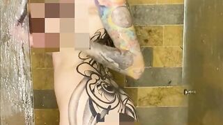 10 Satisfying my pussy while taking a shower OF FREE giaredfire