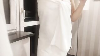 masturbation by the window in the hotel