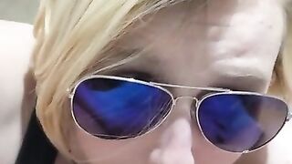 Blonde Rocker Babe Gets a Mouth Full of Cum