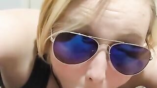 Blonde Rocker Babe Gets a Mouth Full of Cum