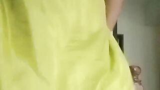 Indian aunty dress in the bedroom