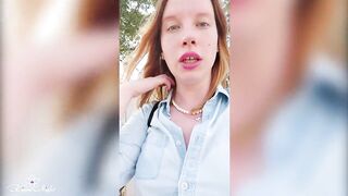 Depraved Blonde Publicly Shows Her Big Tits - Outdoor Nudity