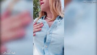 Depraved Blonde Publicly Shows Her Big Tits - Outdoor Nudity