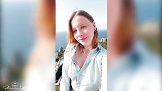 Depraved Blonde Publicly Shows Her Big Tits - Outdoor Nudity