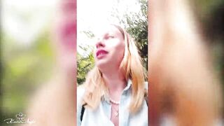 Depraved Blonde Publicly Shows Her Big Tits - Outdoor Nudity