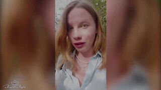 Depraved Blonde Publicly Shows Her Big Tits - Outdoor Nudity