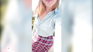 Depraved Blonde Publicly Shows Her Big Tits - Outdoor Nudity