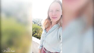 Depraved Blonde Publicly Shows Her Big Tits - Outdoor Nudity