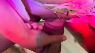 Jasmine jerks me with hands and feet then gets fucked in the room - Sweet Arabic real amateur