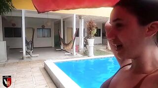 Fucking with the new girl he met at the pool