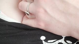 Quick self suck, milky nipples!! yum!!!