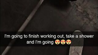 cheating bitch made snapchat friend horny with pussy rub on his crooked dick