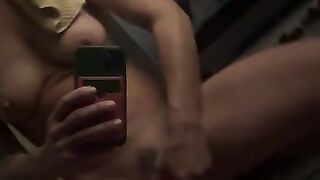 Horny MILF riding dildo