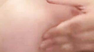 White bbw with big tits plays with herself solo