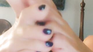 Toe sucking with lots of spit