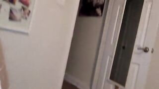 Cock Stretching Tight Twat On Edge Of Bed Pounding